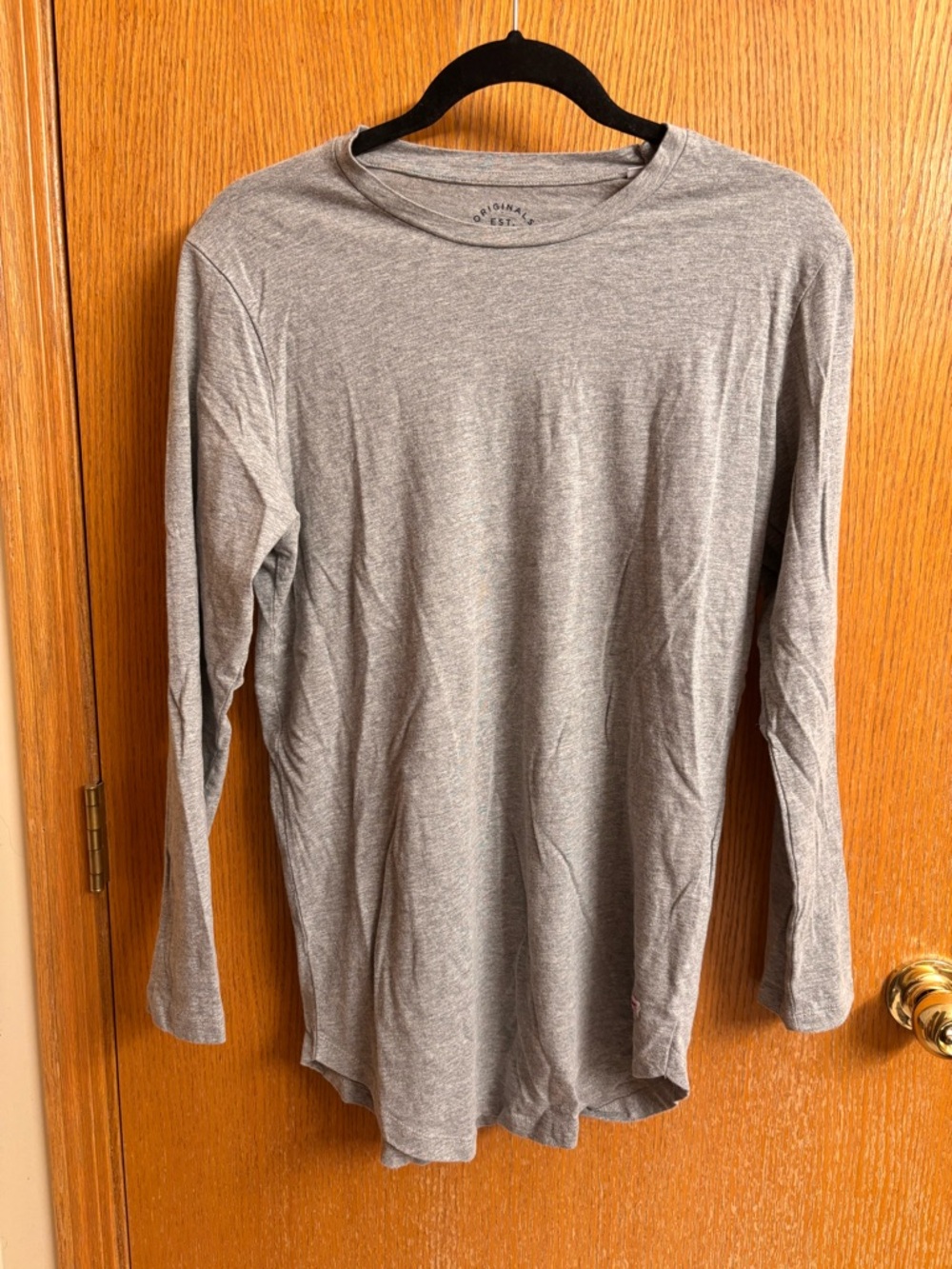 Jack & Jones Long-Sleeve Crewneck Tee - Heather Gray